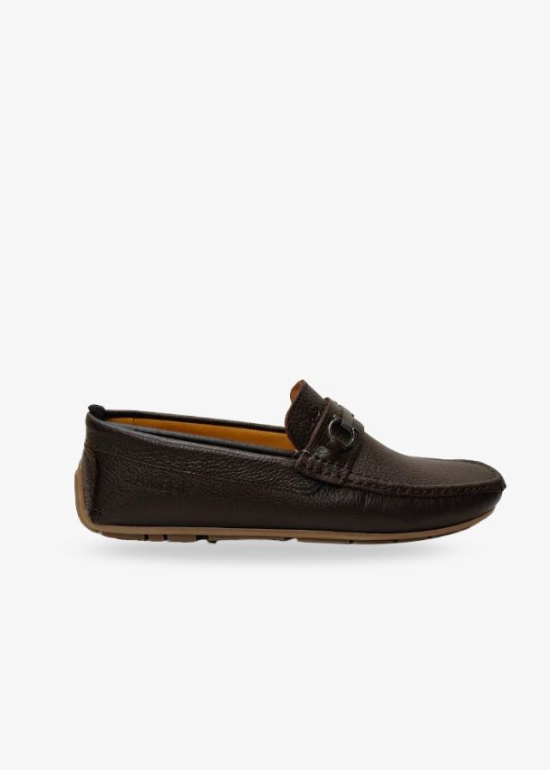 Men’s Brown Milled Leather Driving Loafer