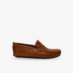 Men's Tan Print Leather Driving Loafer