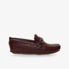 Maroon Milled Leather Slip-On Driving Shoe