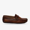 Men's Tan Two-Tone Nappa Leather Driving Loafer