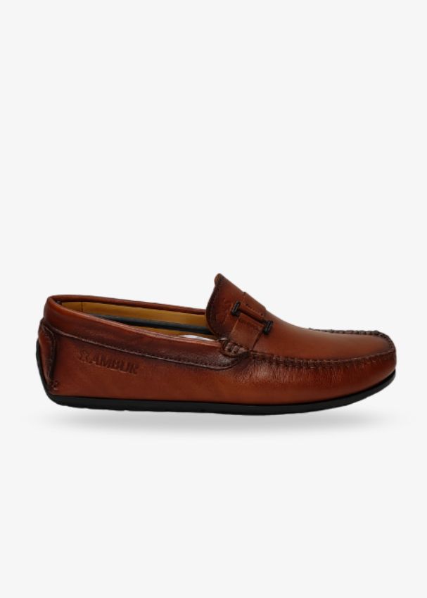 Tan Two-Tone Soft Nappa Leather Loafer Shoe